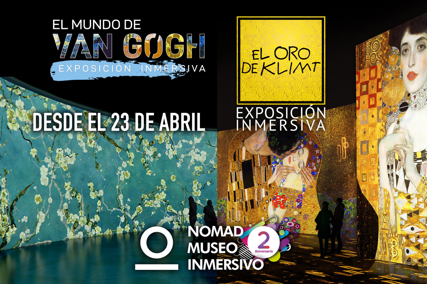 El oro de Klimt y El mundo de Van Gogh - Nomad Museo Inmersivo